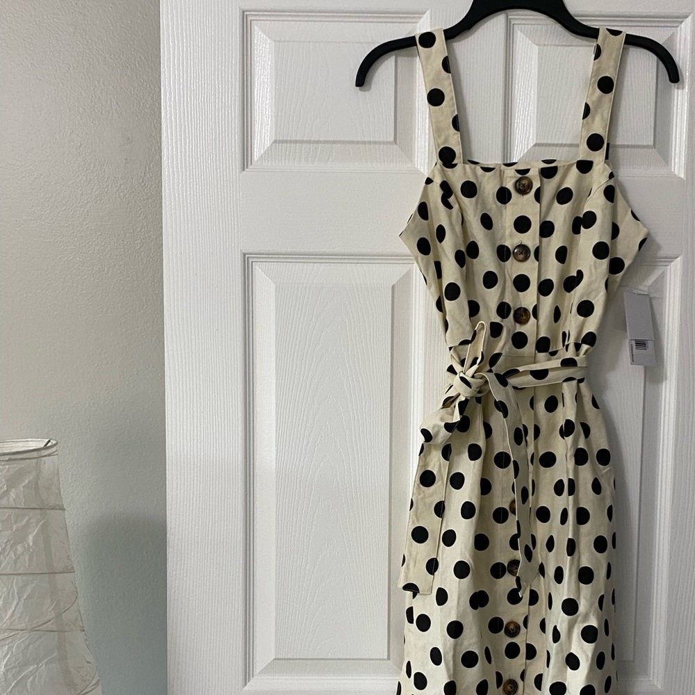 NWT Polka Dot Midi Dress with Side Slits